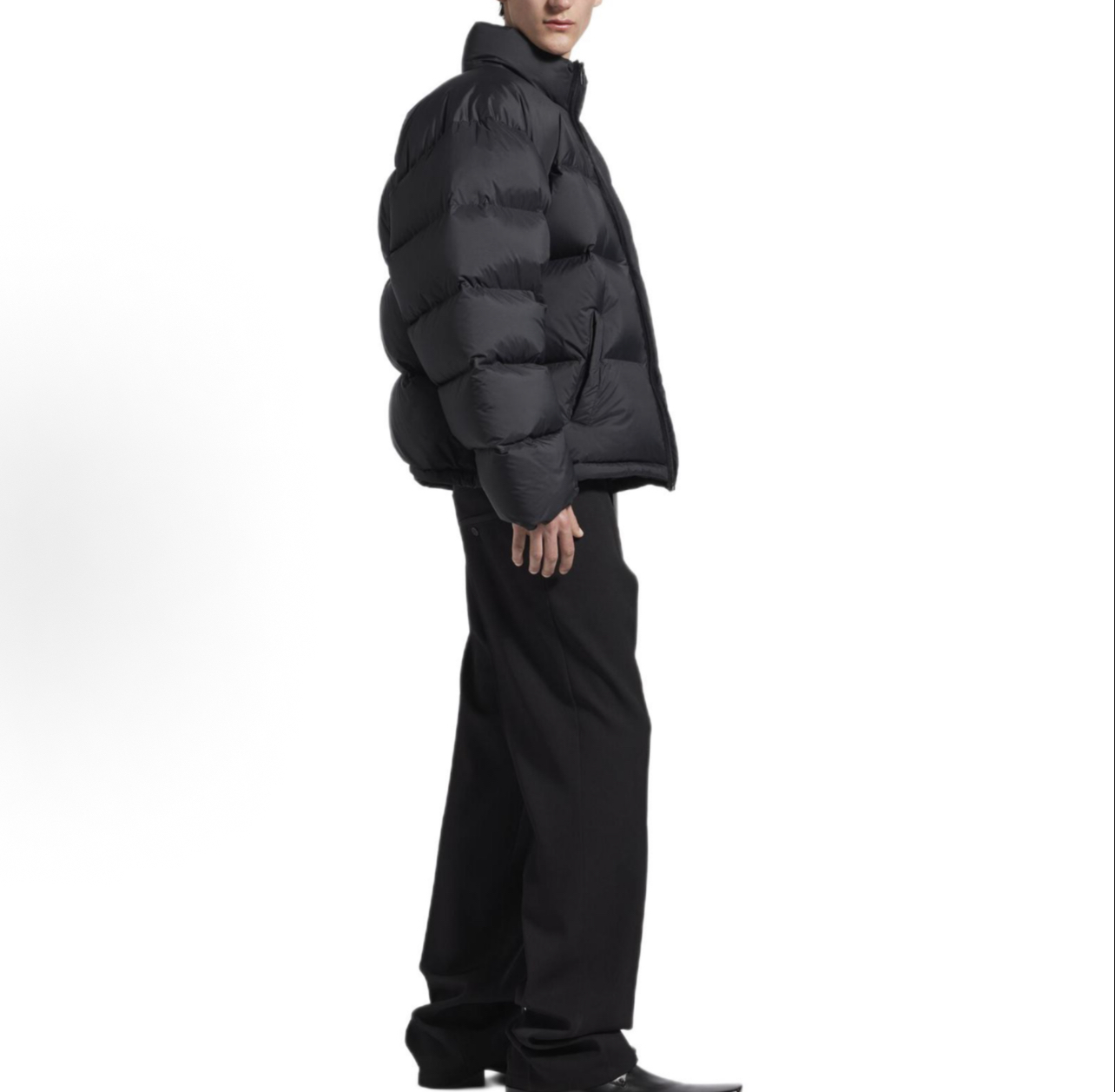 발렌시아가 싱글 링 자수 다운 재킷