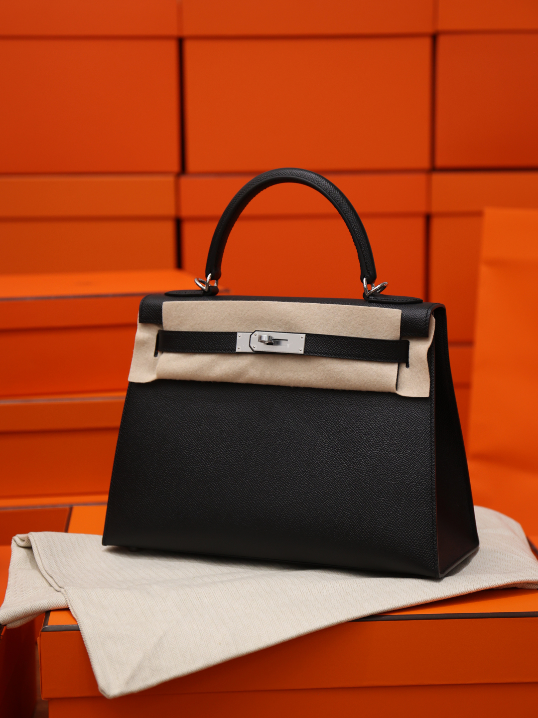 에르메스 켈리 28cm 셀리에 밀크쉐이크  에프솜 가죽