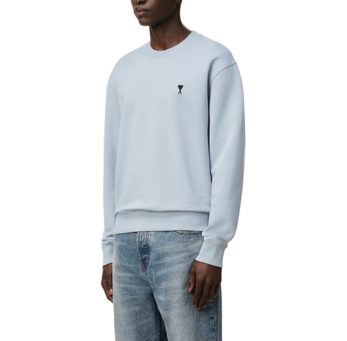 AMI 코튼 아미 드 꾀흐 스웨트셔츠 스카이