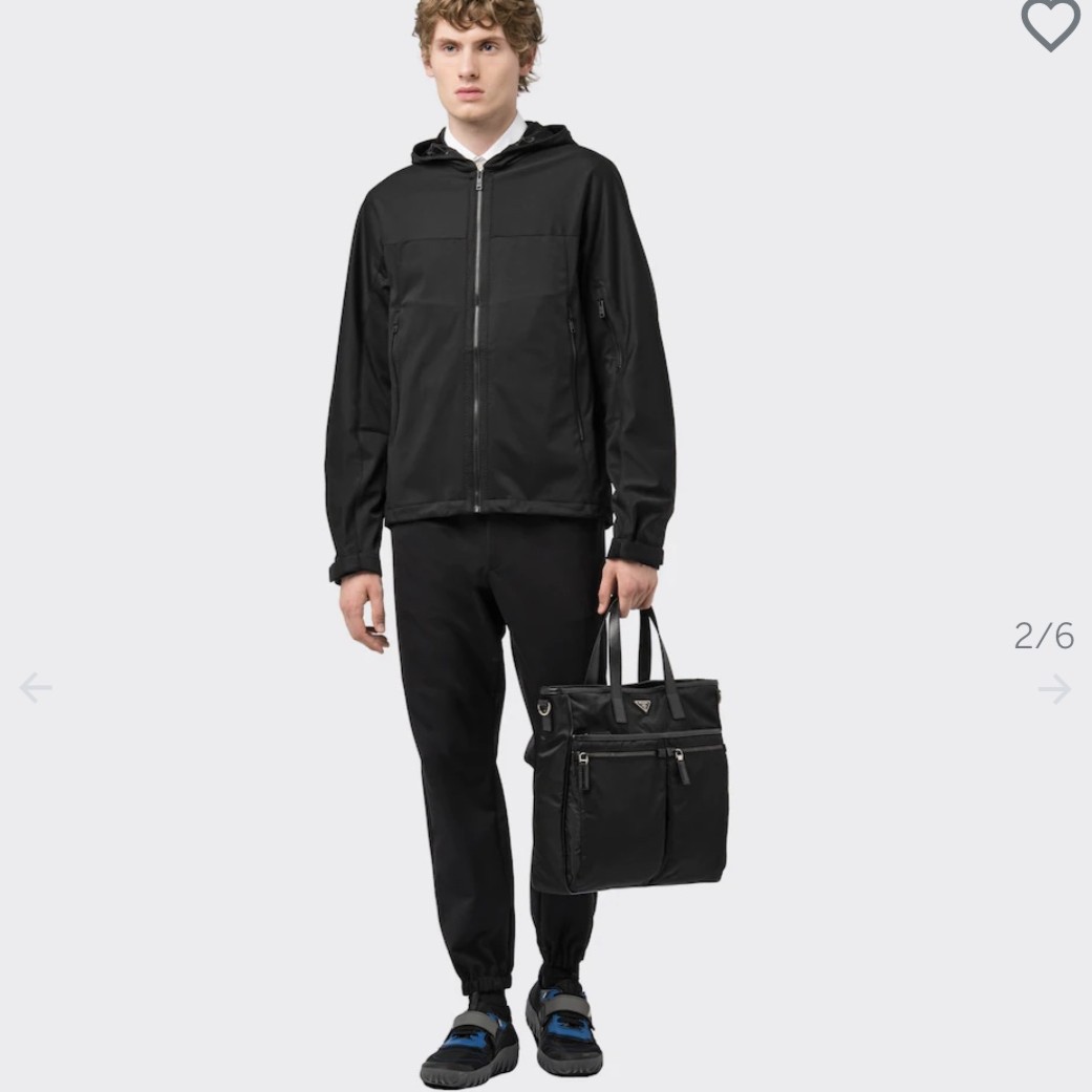 Re-nylon And Saffiano Leather Tote Bag 34x34.5cmX7cm