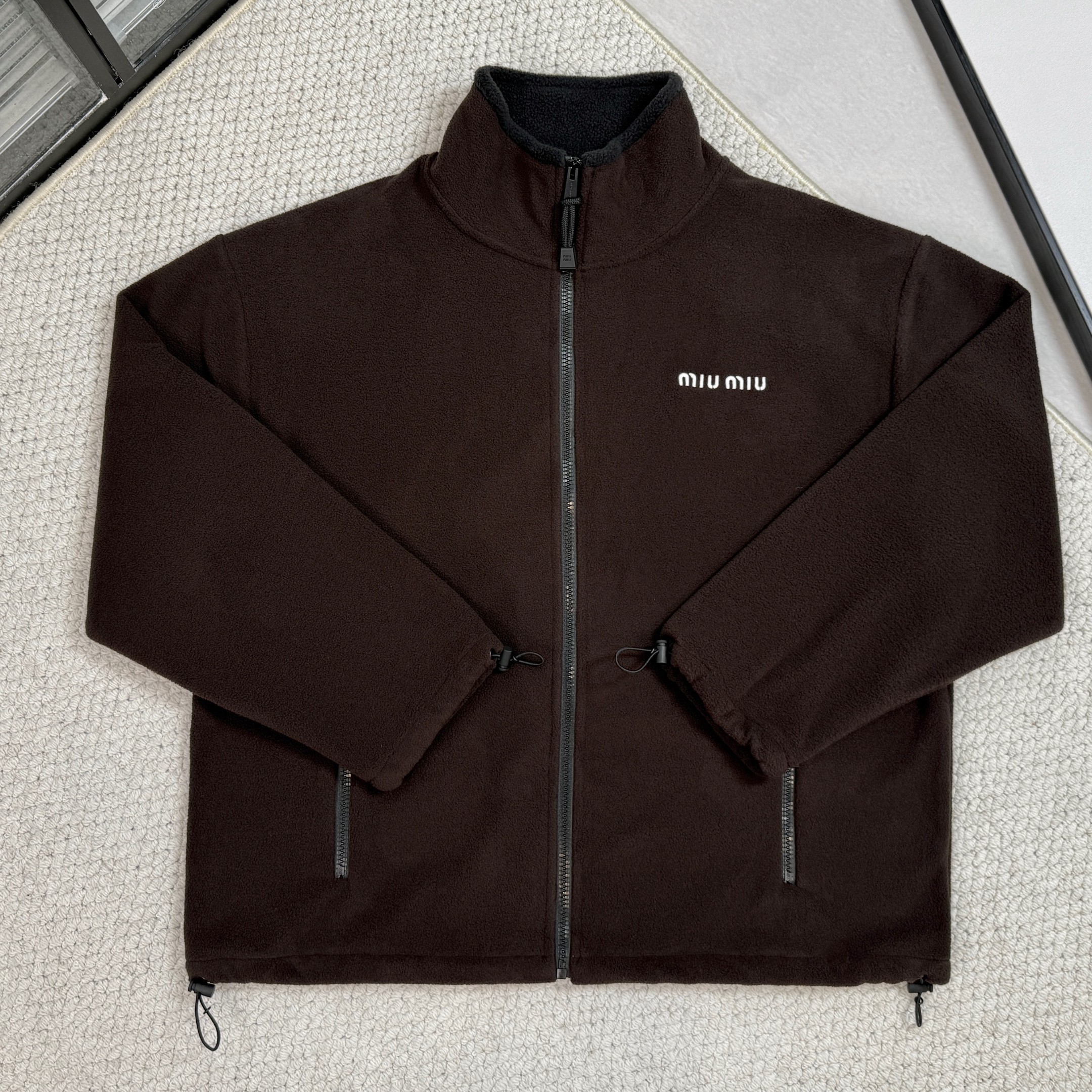 미우미우 브라운 집업 플리스자켓