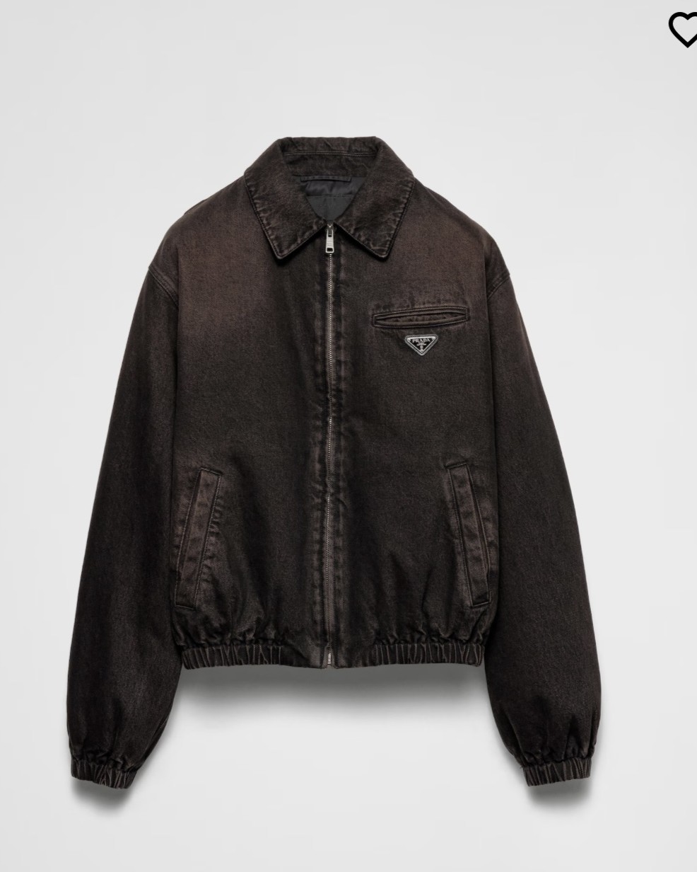 프라다 패딩 데님 블루종 자켓