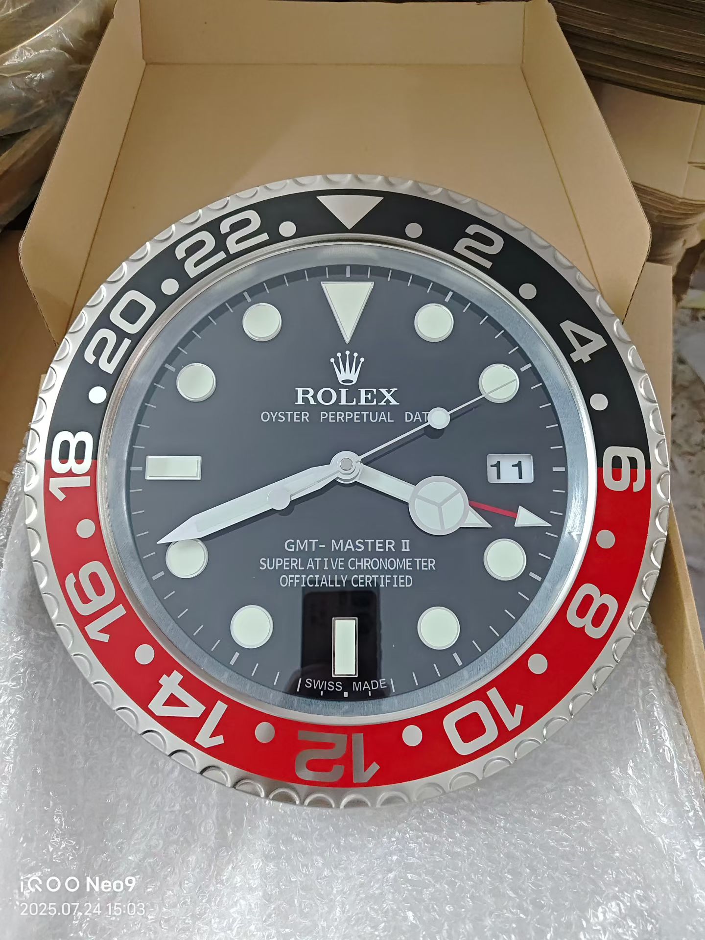 롤렉스 GMT 벽시계 35cm